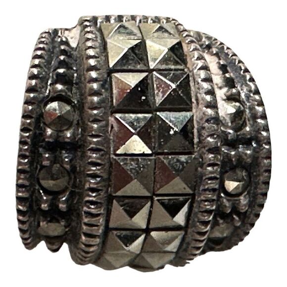 Silver 925 small hoop geometric earrings - Picture 3 of 7